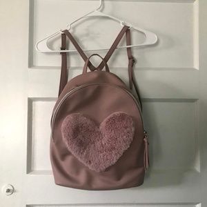 Backpack Heart Faux Fur